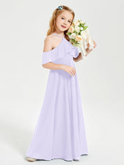 Off-the-Shoulder Long Dresses for Junior Bridesmaids Lilac