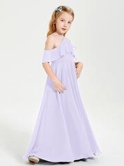 Off-the-Shoulder Long Dresses for Junior Bridesmaids Lilac