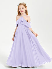 Off-the-Shoulder Long Dresses for Junior Bridesmaids Lilac