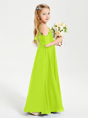 Off-the-Shoulder Long Dresses for Junior Bridesmaids Lime Green