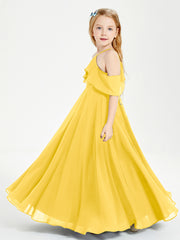 Off-the-Shoulder Long Dresses for Junior Bridesmaids Marigold