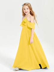 Off-the-Shoulder Long Dresses for Junior Bridesmaids Marigold