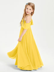 Off-the-Shoulder Long Dresses for Junior Bridesmaids Marigold