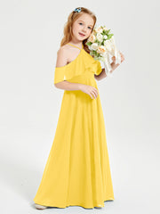 Off-the-Shoulder Long Dresses for Junior Bridesmaids Marigold