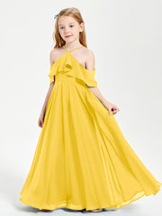 Off-the-Shoulder Long Dresses for Junior Bridesmaids Marigold