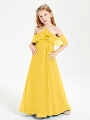 Off-the-Shoulder Long Dresses for Junior Bridesmaids Marigold