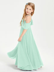Off-the-Shoulder Long Dresses for Junior Bridesmaids Mint Green