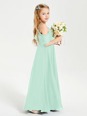 Off-the-Shoulder Long Dresses for Junior Bridesmaids Mint Green