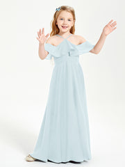 Off-the-Shoulder Long Dresses for Junior Bridesmaids Mist