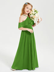 Off-the-Shoulder Long Dresses for Junior Bridesmaids Moss