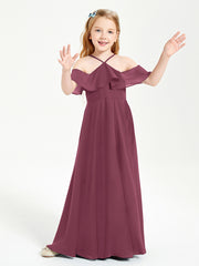 Off-the-Shoulder Long Dresses for Junior Bridesmaids Mulberry
