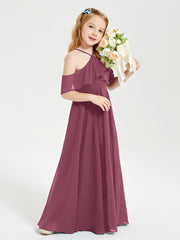 Off-the-Shoulder Long Dresses for Junior Bridesmaids Mulberry