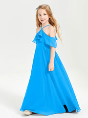 Off-the-Shoulder Long Dresses for Junior Bridesmaids Ocean Blue