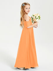 Off-the-Shoulder Long Dresses for Junior Bridesmaids Orange