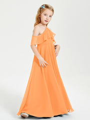 Off-the-Shoulder Long Dresses for Junior Bridesmaids Orange