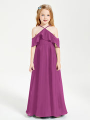 Off-the-Shoulder Long Dresses for Junior Bridesmaids Orchid