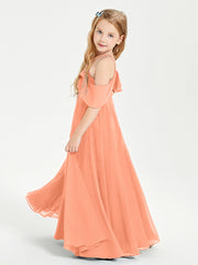 Off-the-Shoulder Long Dresses for Junior Bridesmaids Papaya