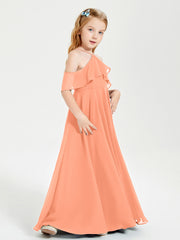 Off-the-Shoulder Long Dresses for Junior Bridesmaids Papaya