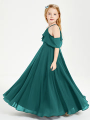 Off-the-Shoulder Long Dresses for Junior Bridesmaids Peacock