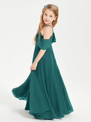 Off-the-Shoulder Long Dresses for Junior Bridesmaids Peacock