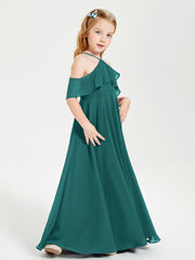 Off-the-Shoulder Long Dresses for Junior Bridesmaids Peacock