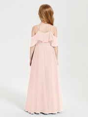 Off-the-Shoulder Long Dresses for Junior Bridesmaids Pearl Pink