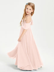 Off-the-Shoulder Long Dresses for Junior Bridesmaids Pearl Pink
