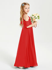 Off-the-Shoulder Long Dresses for Junior Bridesmaids Red