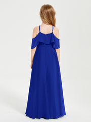 Off-the-Shoulder Long Dresses for Junior Bridesmaids Royal Blue