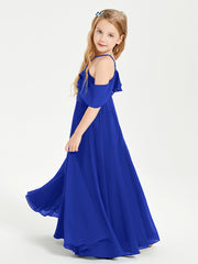 Off-the-Shoulder Long Dresses for Junior Bridesmaids Royal Blue