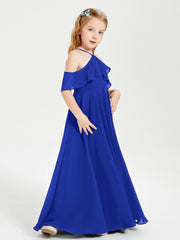 Off-the-Shoulder Long Dresses for Junior Bridesmaids Royal Blue