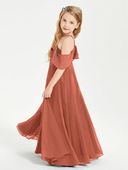 Off-the-Shoulder Long Dresses for Junior Bridesmaids Rust