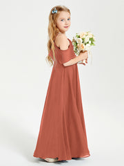 Off-the-Shoulder Long Dresses for Junior Bridesmaids Rust