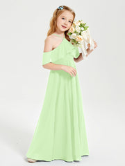 Off-the-Shoulder Long Dresses for Junior Bridesmaids Sage