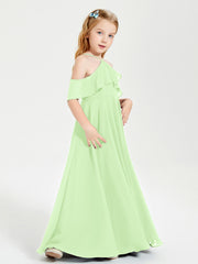 Off-the-Shoulder Long Dresses for Junior Bridesmaids Sage