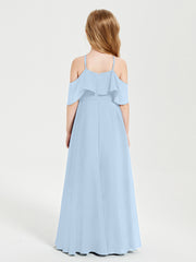 Off-the-Shoulder Long Dresses for Junior Bridesmaids Sky Blue