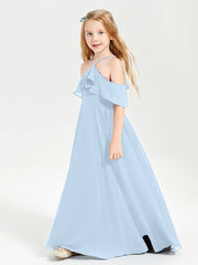 Off-the-Shoulder Long Dresses for Junior Bridesmaids Sky Blue