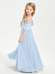 Off-the-Shoulder Long Dresses for Junior Bridesmaids Sky Blue