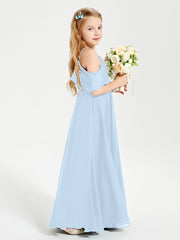 Off-the-Shoulder Long Dresses for Junior Bridesmaids Sky Blue