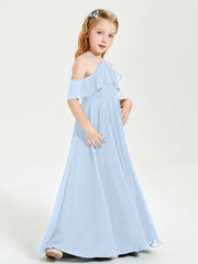 Off-the-Shoulder Long Dresses for Junior Bridesmaids Sky Blue