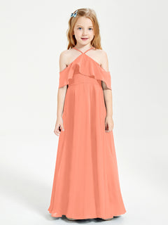 Off-the-Shoulder Long Dresses for Junior Bridesmaids Sunset