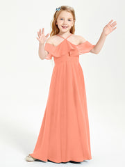 Off-the-Shoulder Long Dresses for Junior Bridesmaids Sunset