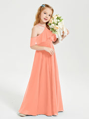 Off-the-Shoulder Long Dresses for Junior Bridesmaids Sunset