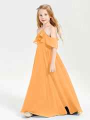 Off-the-Shoulder Long Dresses for Junior Bridesmaids Tangerine