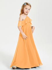 Off-the-Shoulder Long Dresses for Junior Bridesmaids Tangerine