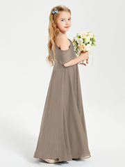 Off-the-Shoulder Long Dresses for Junior Bridesmaids Taupe
