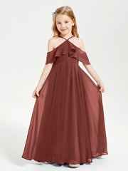Off-the-Shoulder Long Dresses for Junior Bridesmaids Terracotta