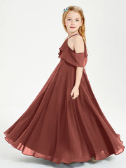 Off-the-Shoulder Long Dresses for Junior Bridesmaids Terracotta