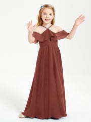 Off-the-Shoulder Long Dresses for Junior Bridesmaids Terracotta