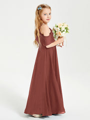 Off-the-Shoulder Long Dresses for Junior Bridesmaids Terracotta